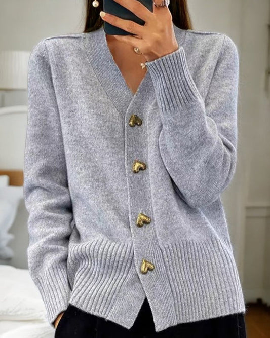 Adele – Soft Cardigan with Heart Buttons